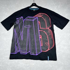 Vintage Miskeen T Shirt Mens 3XL Multicolor 3D Black Short Sleeve Hip Hop Y2K